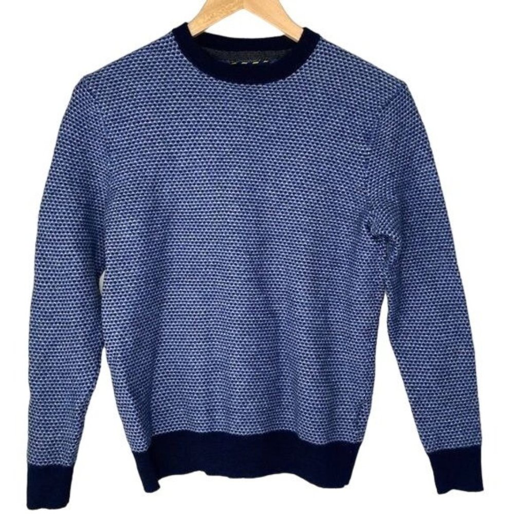 Club Room ladoes Merino wool sweater blue & white size small